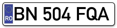 Placuta inmatriculare numar auto  BN-504-FQA, BN 504 FQA, BN504FQA