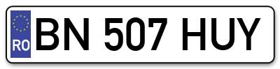 Placuta inmatriculare numar auto  BN-507-HUY, BN 507 HUY, BN507HUY