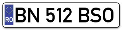 Placuta inmatriculare numar auto  BN-512-BSO, BN 512 BSO, BN512BSO