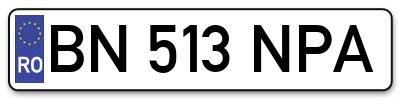 Placuta inmatriculare numar auto  BN-513-NPA, BN 513 NPA, BN513NPA