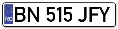 Placuta inmatriculare numar auto  BN-515-JFY, BN 515 JFY, BN515JFY