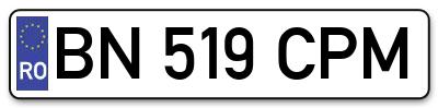 Placuta inmatriculare numar auto  BN-519-CPM, BN 519 CPM, BN519CPM