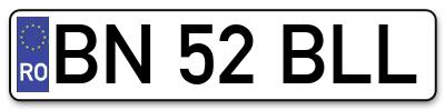 Placuta inmatriculare numar auto  BN-52-BLL, BN 52 BLL, BN52BLL
