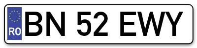 Placuta inmatriculare numar auto  BN-52-EWY, BN 52 EWY, BN52EWY