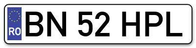 Placuta inmatriculare numar auto  BN-52-HPL, BN 52 HPL, BN52HPL