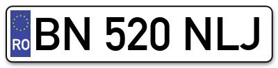 Placuta inmatriculare numar auto  BN-520-NLJ, BN 520 NLJ, BN520NLJ