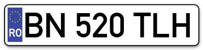 Placuta inmatriculare numar auto  BN-520-TLH, BN 520 TLH, BN520TLH