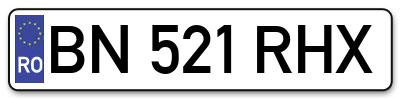Placuta inmatriculare numar auto  BN-521-RHX, BN 521 RHX, BN521RHX