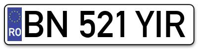 Placuta inmatriculare numar auto  BN-521-YIR, BN 521 YIR, BN521YIR
