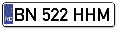 Placuta inmatriculare numar auto  BN-522-HHM, BN 522 HHM, BN522HHM
