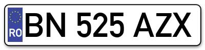Placuta inmatriculare numar auto  BN-525-AZX, BN 525 AZX, BN525AZX