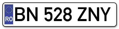 Placuta inmatriculare numar auto  BN-528-ZNY, BN 528 ZNY, BN528ZNY