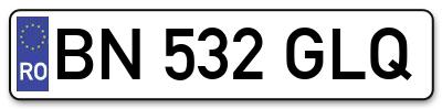 Placuta inmatriculare numar auto  BN-532-GLQ, BN 532 GLQ, BN532GLQ
