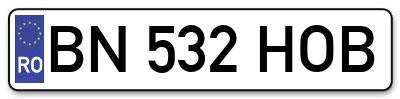 Placuta inmatriculare numar auto  BN-532-HOB, BN 532 HOB, BN532HOB