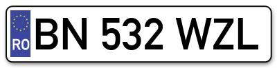 Placuta inmatriculare numar auto  BN-532-WZL, BN 532 WZL, BN532WZL