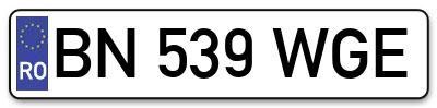 Placuta inmatriculare numar auto  BN-539-WGE, BN 539 WGE, BN539WGE