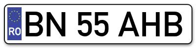 Placuta inmatriculare numar auto  BN-55-AHB, BN 55 AHB, BN55AHB