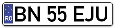 Placuta inmatriculare numar auto  BN-55-EJU, BN 55 EJU, BN55EJU