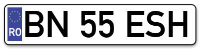 Placuta inmatriculare numar auto  BN-55-ESH, BN 55 ESH, BN55ESH