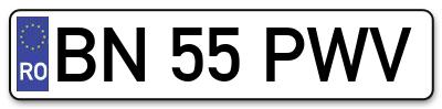Placuta inmatriculare numar auto  BN-55-PWV, BN 55 PWV, BN55PWV