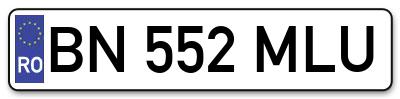 Placuta inmatriculare numar auto  BN-552-MLU, BN 552 MLU, BN552MLU