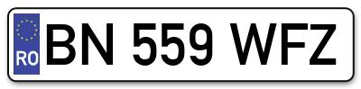 Placuta inmatriculare numar auto  BN-559-WFZ, BN 559 WFZ, BN559WFZ