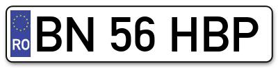 Placuta inmatriculare numar auto  BN-56-HBP, BN 56 HBP, BN56HBP