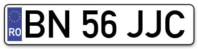 Placuta inmatriculare numar auto  BN-56-JJC, BN 56 JJC, BN56JJC
