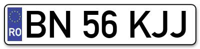 Placuta inmatriculare numar auto  BN-56-KJJ, BN 56 KJJ, BN56KJJ