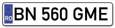 Placuta inmatriculare numar auto  BN-560-GME, BN 560 GME, BN560GME
