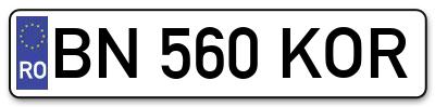 Placuta inmatriculare numar auto  BN-560-KOR, BN 560 KOR, BN560KOR