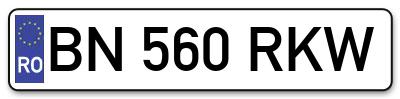 Placuta inmatriculare numar auto  BN-560-RKW, BN 560 RKW, BN560RKW