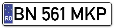 Placuta inmatriculare numar auto  BN-561-MKP, BN 561 MKP, BN561MKP