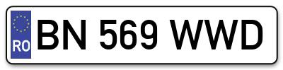 Placuta inmatriculare numar auto  BN-569-WWD, BN 569 WWD, BN569WWD