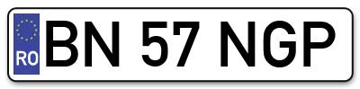 Placuta inmatriculare numar auto  BN-57-NGP, BN 57 NGP, BN57NGP