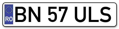 Placuta inmatriculare numar auto  BN-57-ULS, BN 57 ULS, BN57ULS