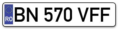Placuta inmatriculare numar auto  BN-570-VFF, BN 570 VFF, BN570VFF