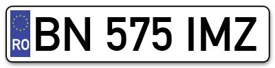 Placuta inmatriculare numar auto  BN-575-IMZ, BN 575 IMZ, BN575IMZ