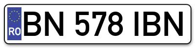 Placuta inmatriculare numar auto  BN-578-IBN, BN 578 IBN, BN578IBN