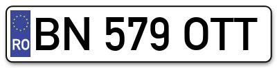 Placuta inmatriculare numar auto  BN-579-OTT, BN 579 OTT, BN579OTT