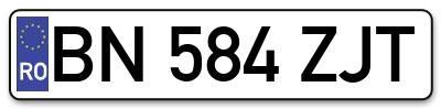 Placuta inmatriculare numar auto  BN-584-ZJT, BN 584 ZJT, BN584ZJT