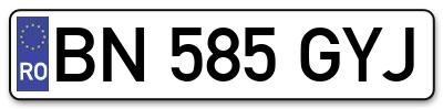 Placuta inmatriculare numar auto  BN-585-GYJ, BN 585 GYJ, BN585GYJ