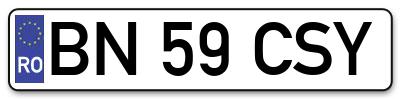 Placuta inmatriculare numar auto  BN-59-CSY, BN 59 CSY, BN59CSY