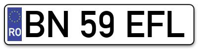 Placuta inmatriculare numar auto  BN-59-EFL, BN 59 EFL, BN59EFL