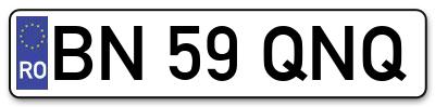 Placuta inmatriculare numar auto  BN-59-QNQ, BN 59 QNQ, BN59QNQ