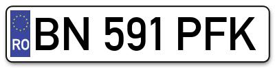 Placuta inmatriculare numar auto  BN-591-PFK, BN 591 PFK, BN591PFK