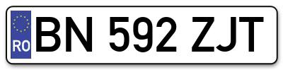Placuta inmatriculare numar auto  BN-592-ZJT, BN 592 ZJT, BN592ZJT