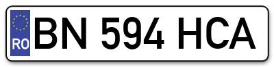Placuta inmatriculare numar auto  BN-594-HCA, BN 594 HCA, BN594HCA