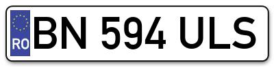 Placuta inmatriculare numar auto  BN-594-ULS, BN 594 ULS, BN594ULS