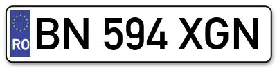 Placuta inmatriculare numar auto  BN-594-XGN, BN 594 XGN, BN594XGN